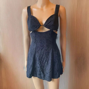 For Love and Lemons Alice Black Mini Dress Cutout Sexy Club Wear Whimsigoth XS